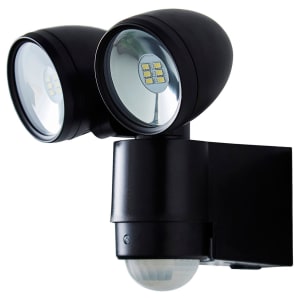 Sirocco 2LT LED PIR Black Spotlight