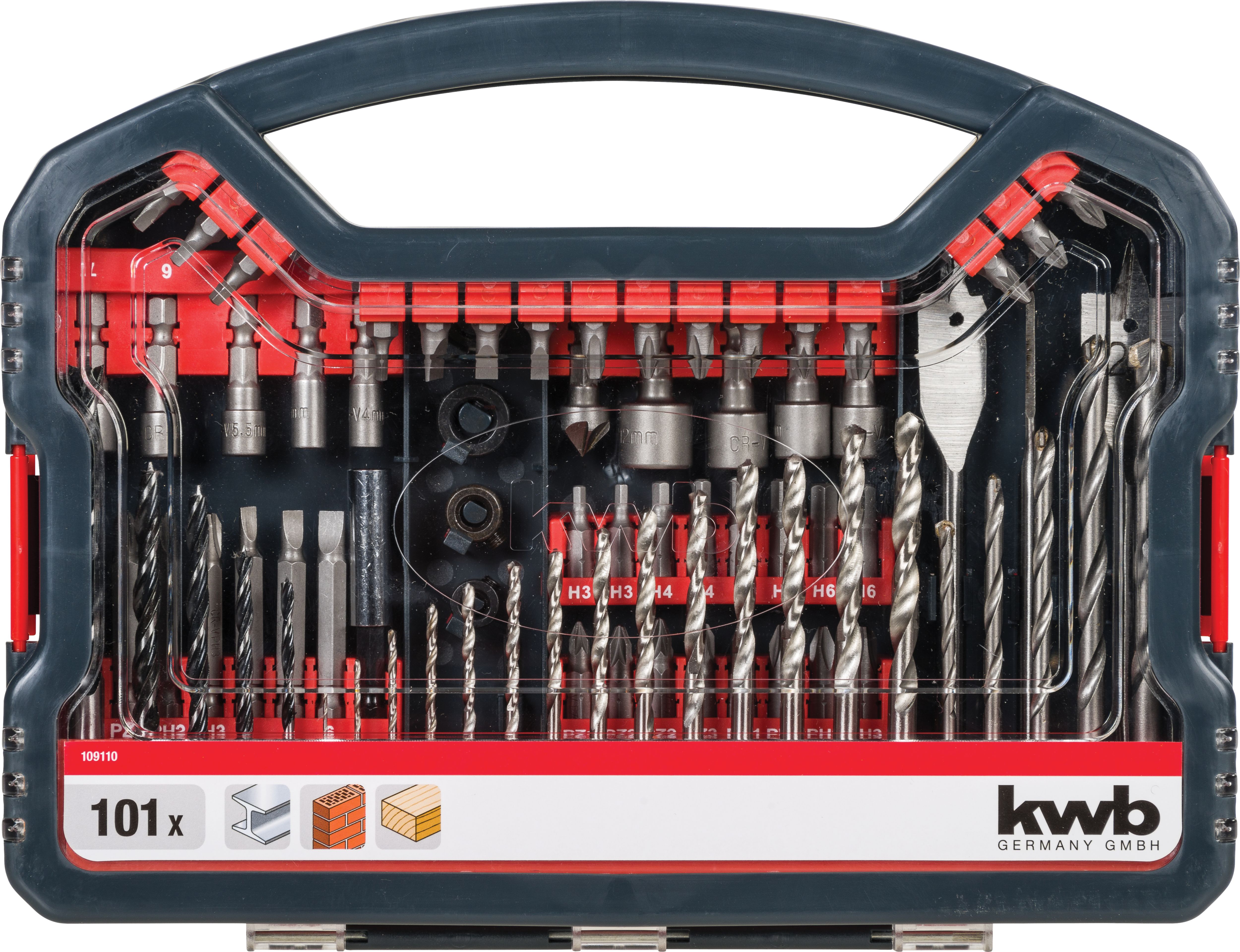 Image of Einhell Kwb 101 Piece Combination Drill Bit Set