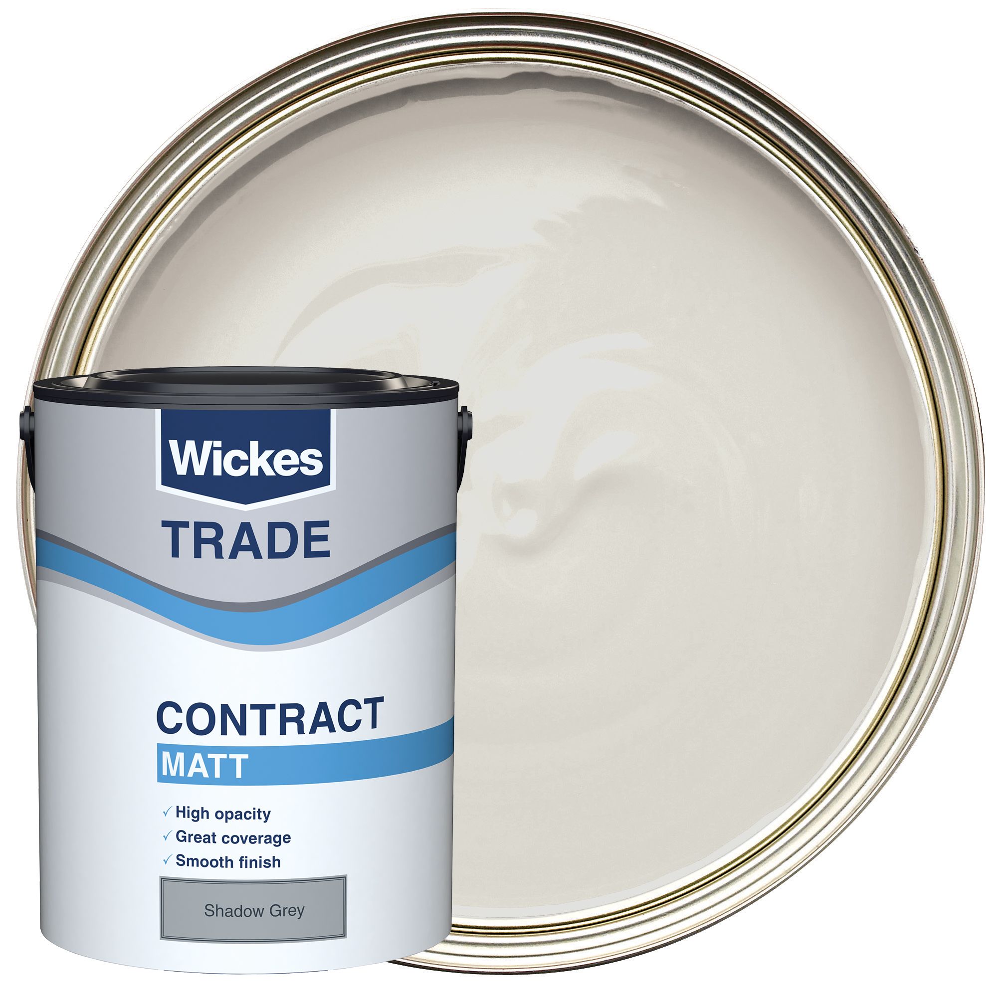 Image of Wickes Trade Contract Matt Emulsion Paint - Shadow Grey - 5L