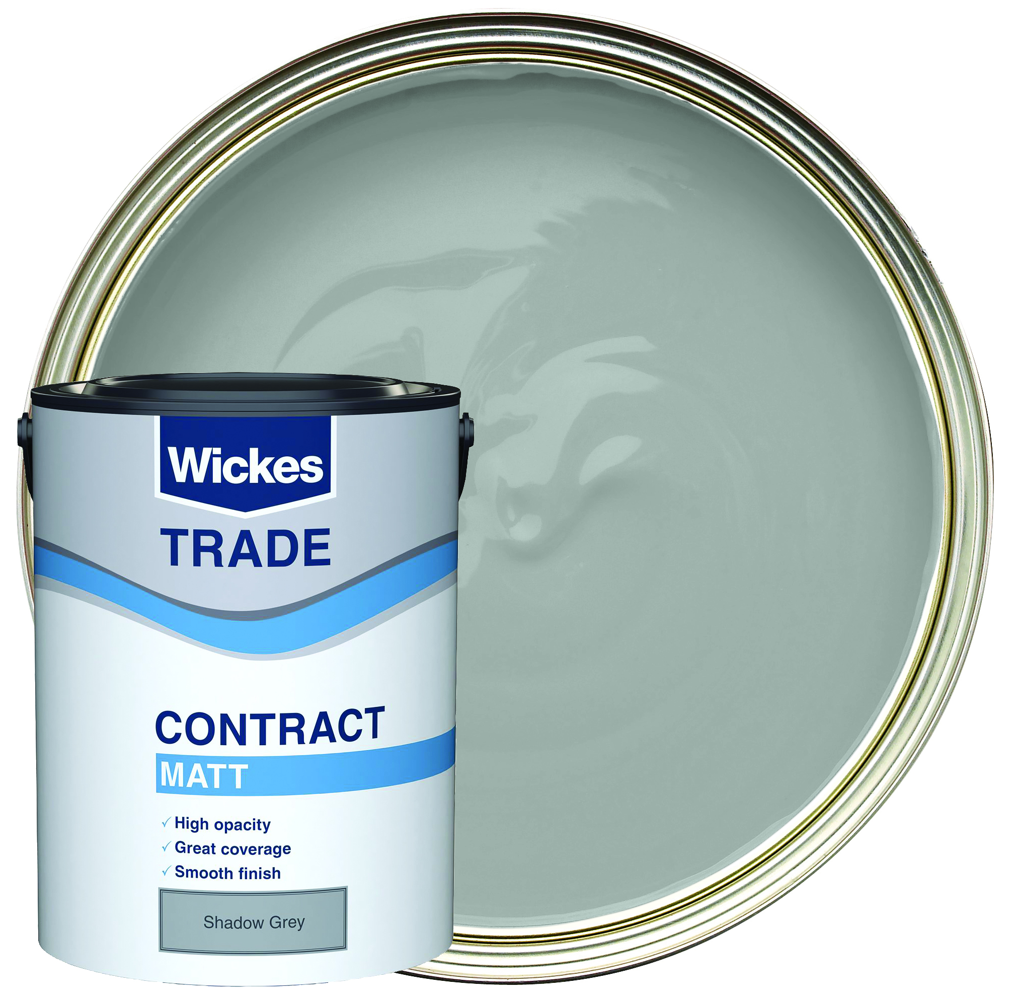 Image of Wickes Trade Contract Matt Emulsion Paint - Shadow Grey - 5L