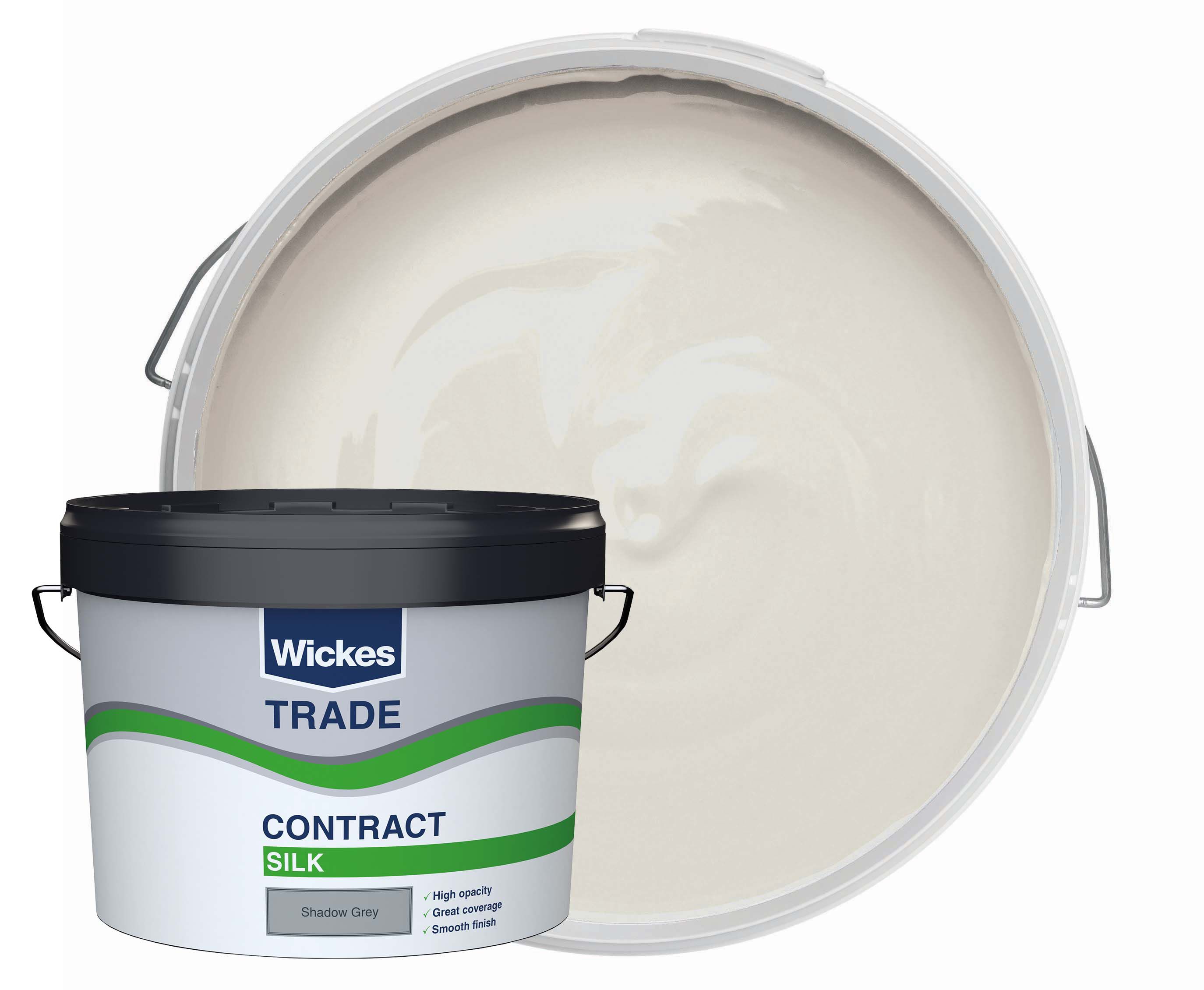 Image of Wickes Trade Contract Silk Emulsion Paint - Shadow Grey - 10L