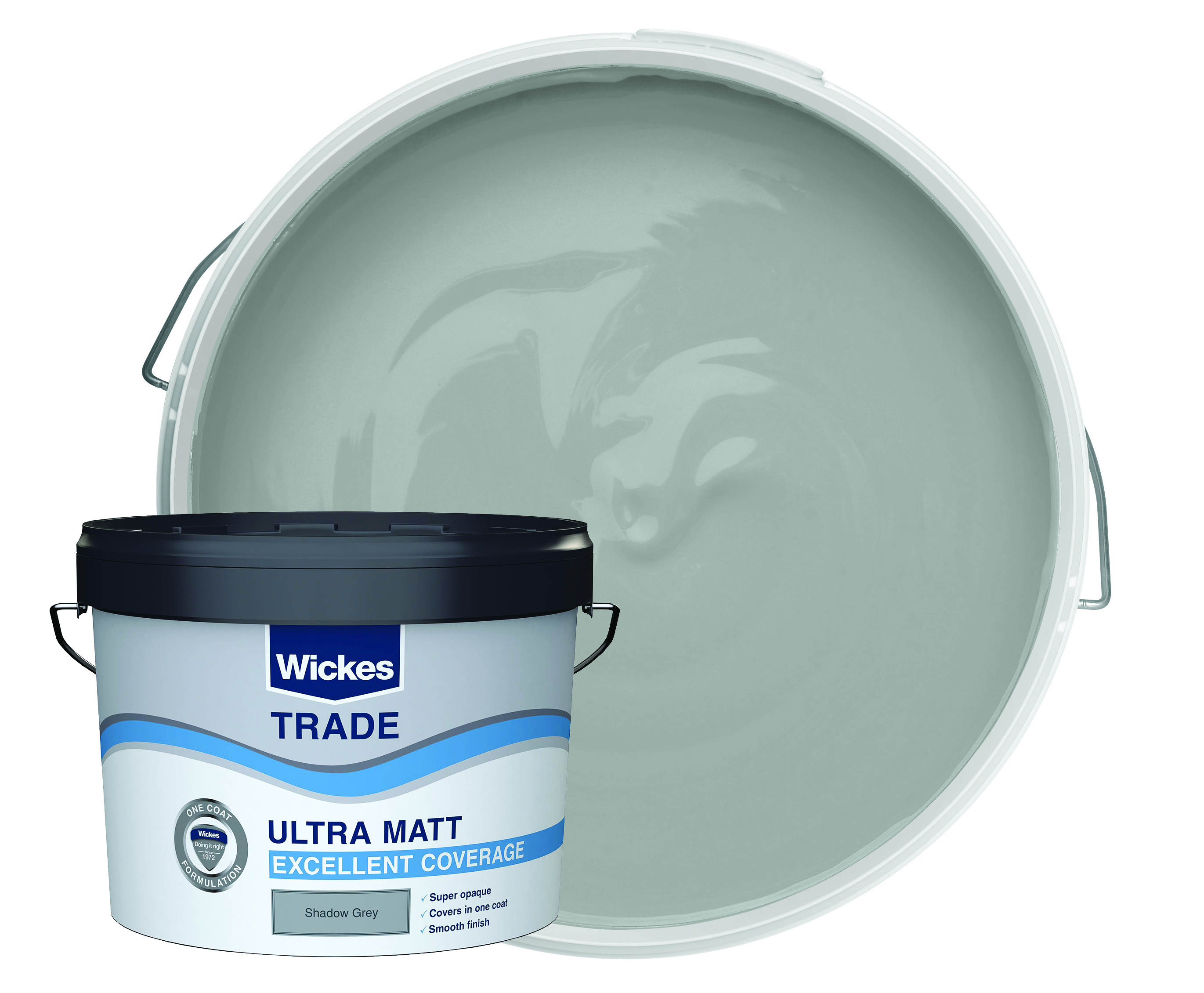 Image of Wickes Trade Ultra Matt Paint - Shadow Grey - 10L