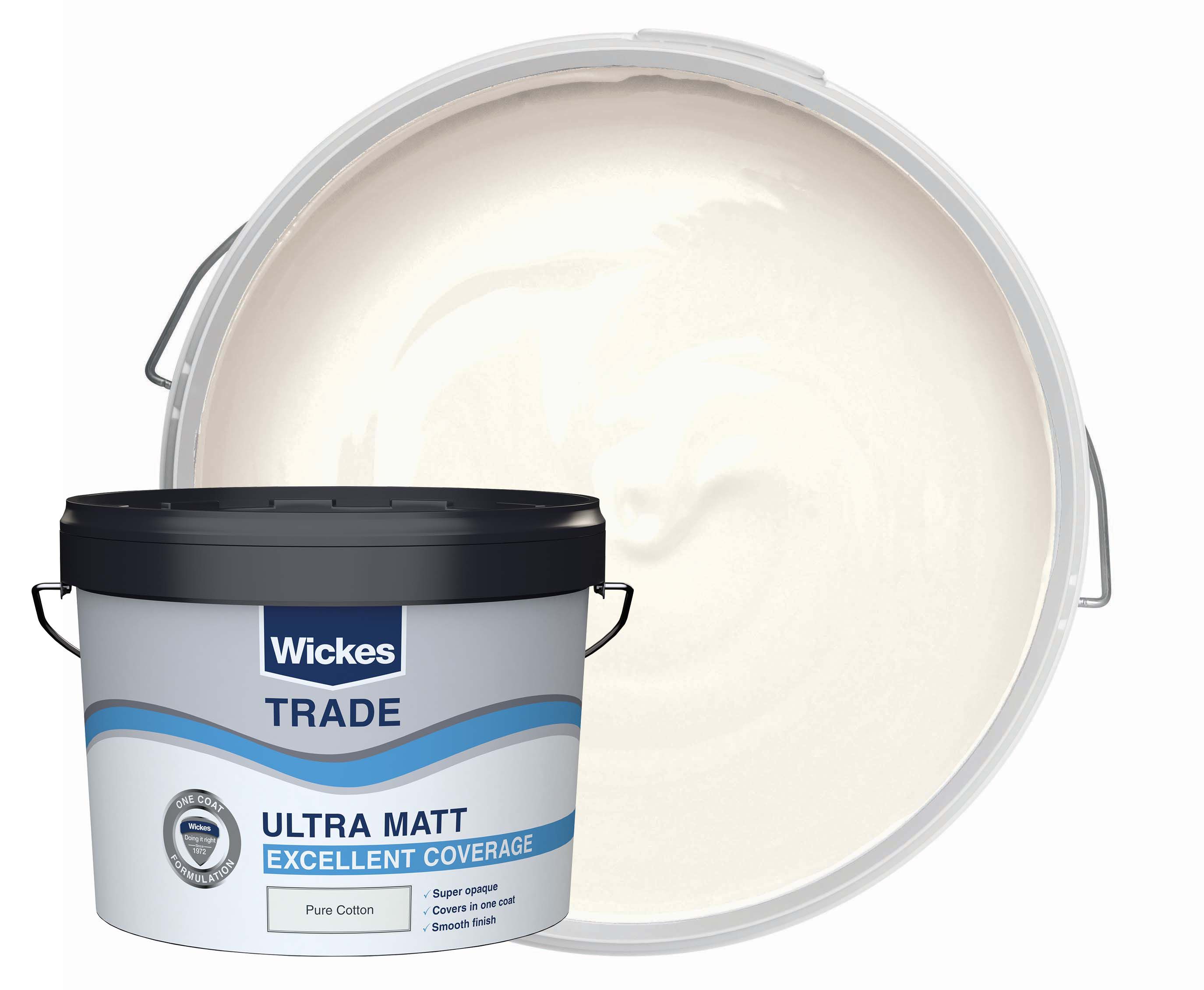 Image of Wickes Trade Ultra Matt Paint - Pure Cotton - 10L