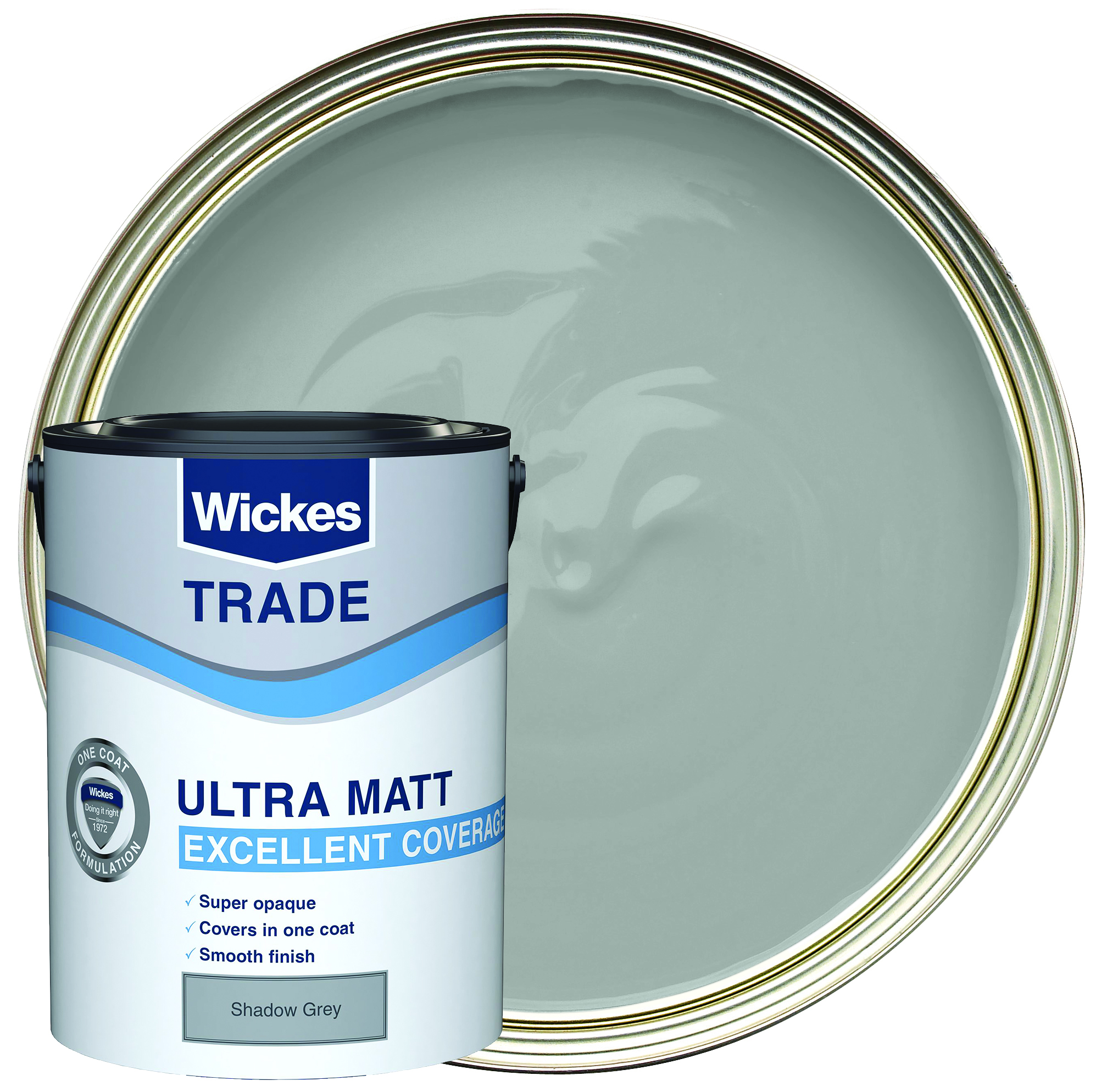 Image of Wickes Trade Ultra Matt Paint - Shadow Grey - 5L