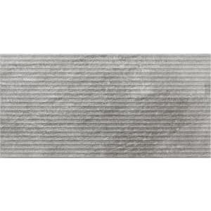 Wickes Manhattan Light Grey Structure Ceramic Wall Tile 250 x 500mm Sample