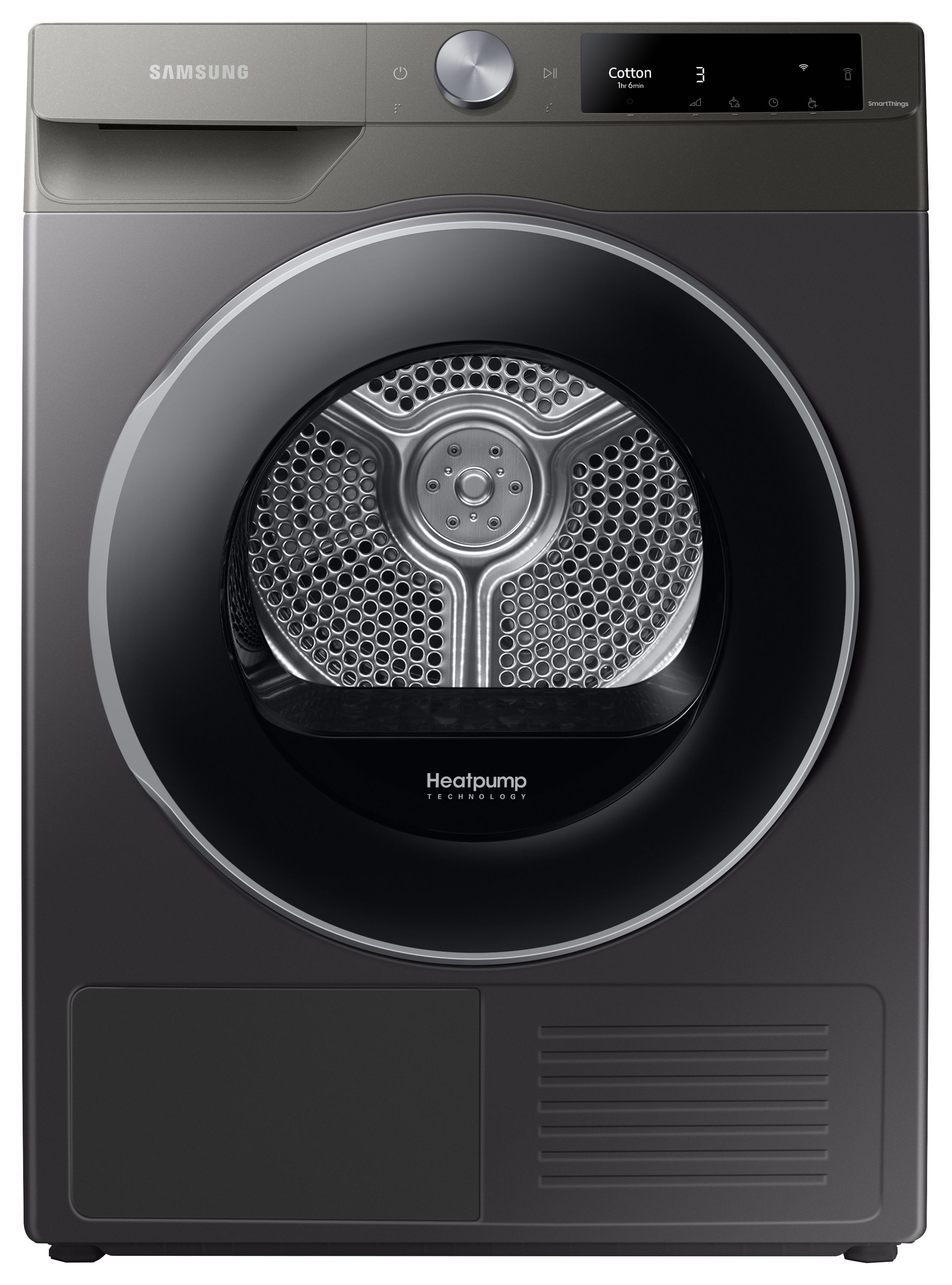 Samsung Series 6 DV90T6240LN/S1 with OptimalDry™ Wi-Fi Heat Pump 9kg Tumble Dryer - Graphite