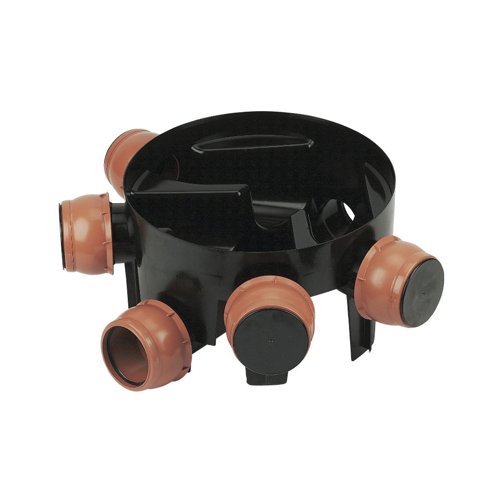 FloPlast 450mm Black Chamber Base with 5 Flexible Inlets