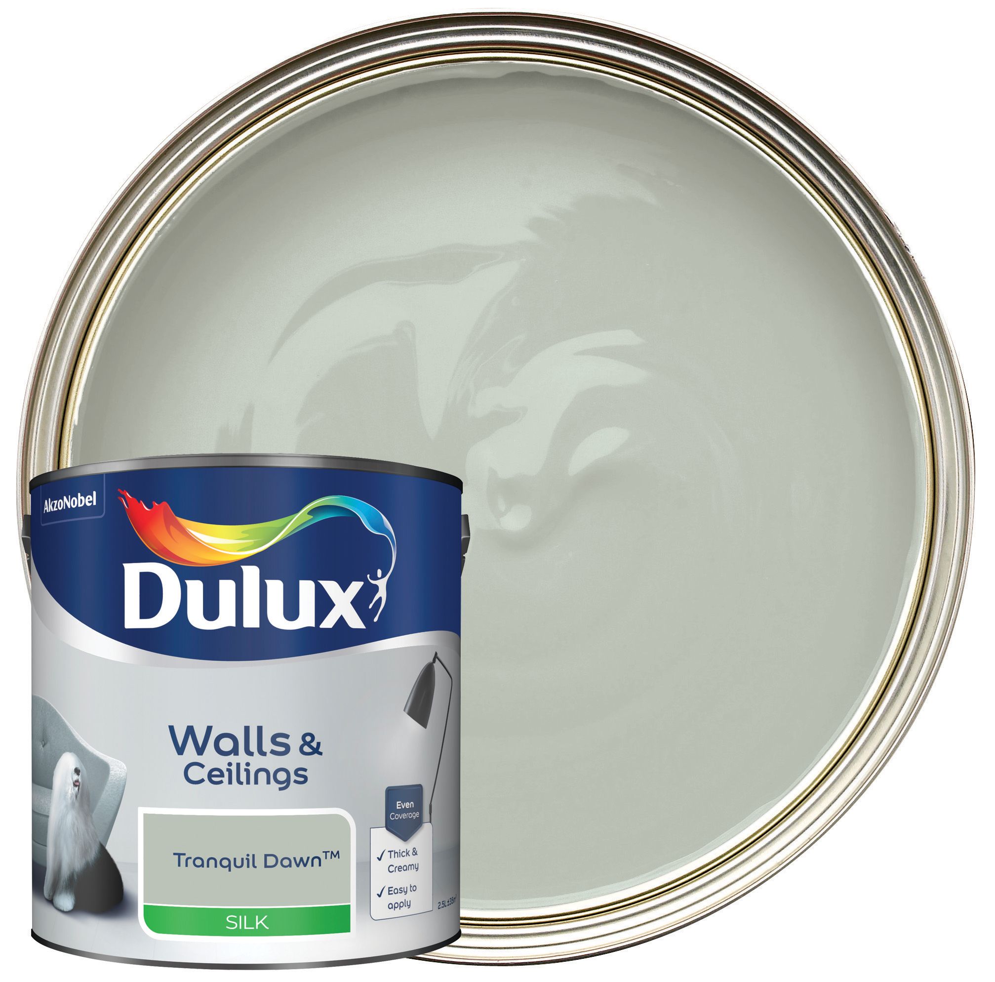 Image of Dulux Silk Emulsion Paint - Tranquil Dawn - 2.5L