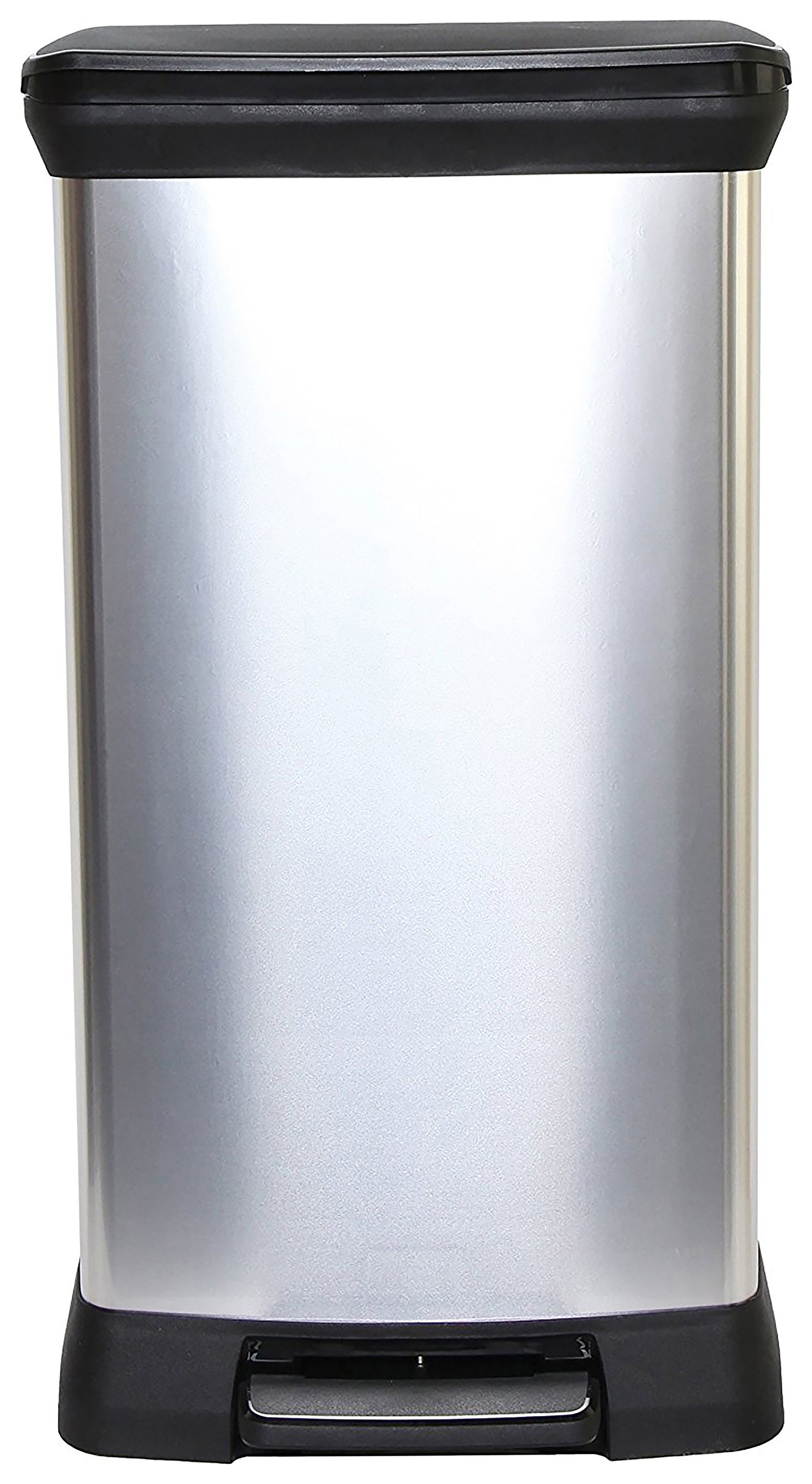 Curver Silver Metal Effect Pedal Deco Bin - 50L