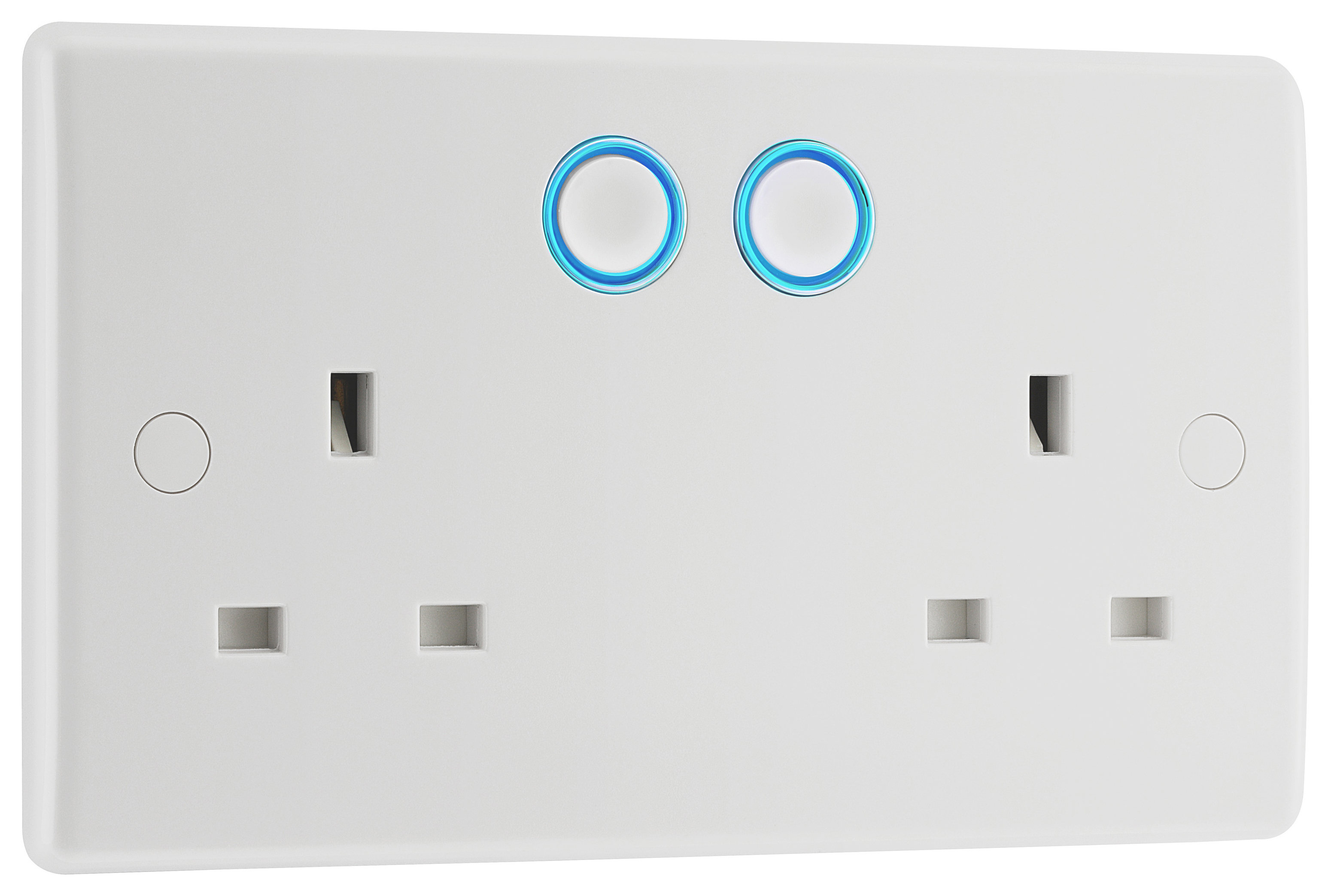 BG Double Switched 13A 2 Gang White Power Socket with Smart Home Control