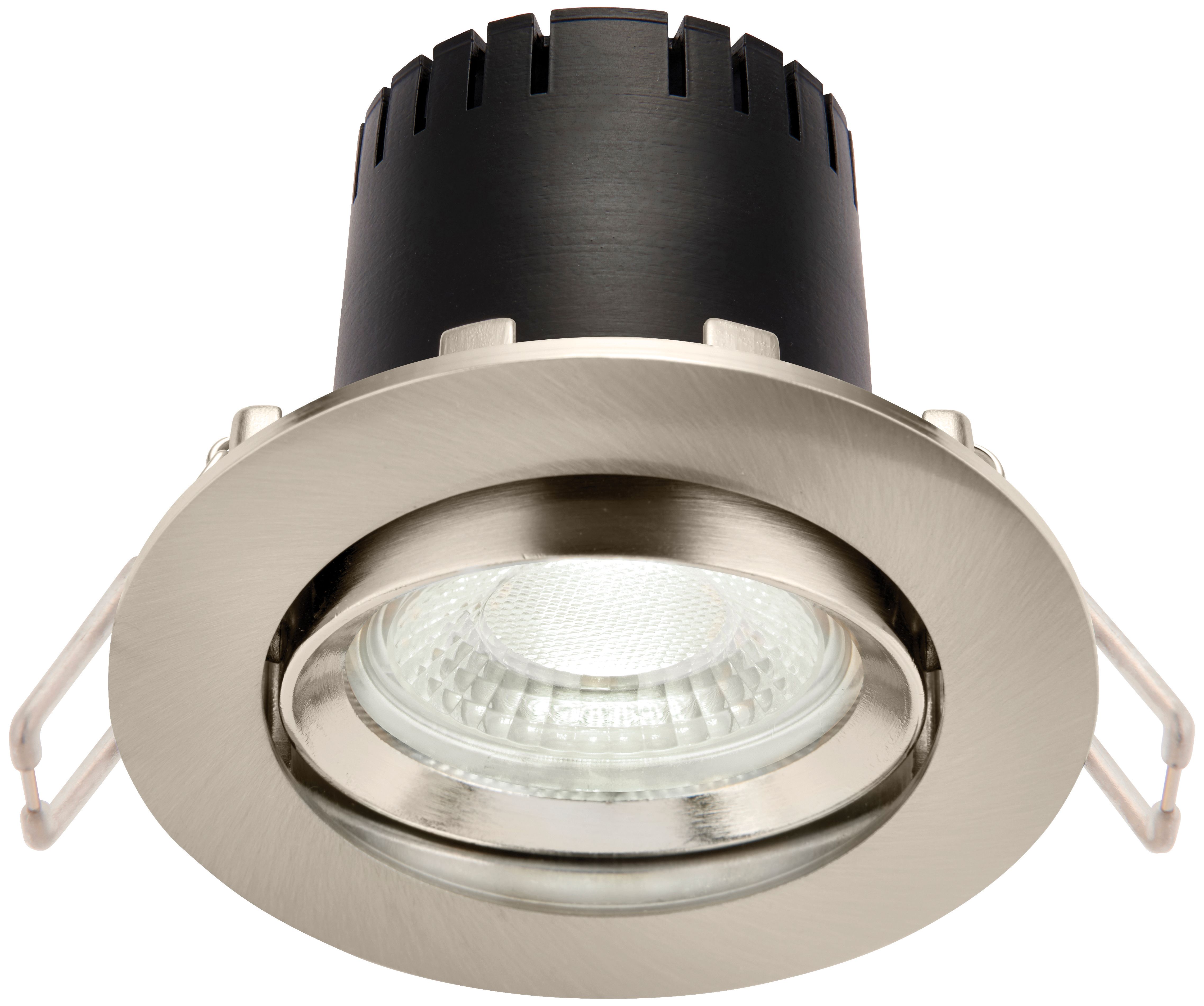 Saxby Integrated LED Adjustable Cool White Satin Nickel Downlight