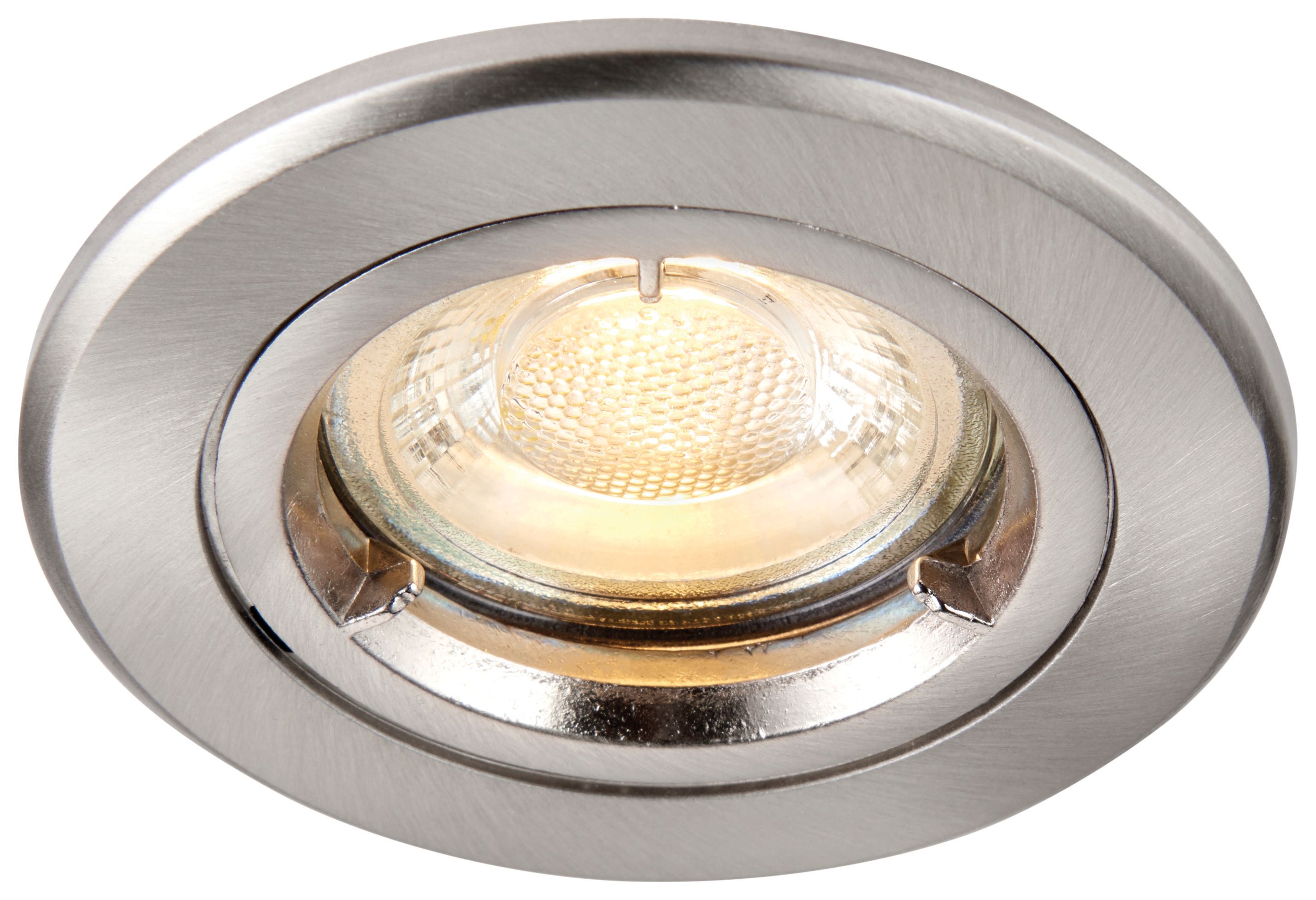 Saxby GU10 Satin Nickel Fire Rated Cast Fixed Downlight - 50W