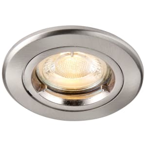 Saxby GU10 Satin Nickel Fire Rated Cast Fixed Downlight - 50W