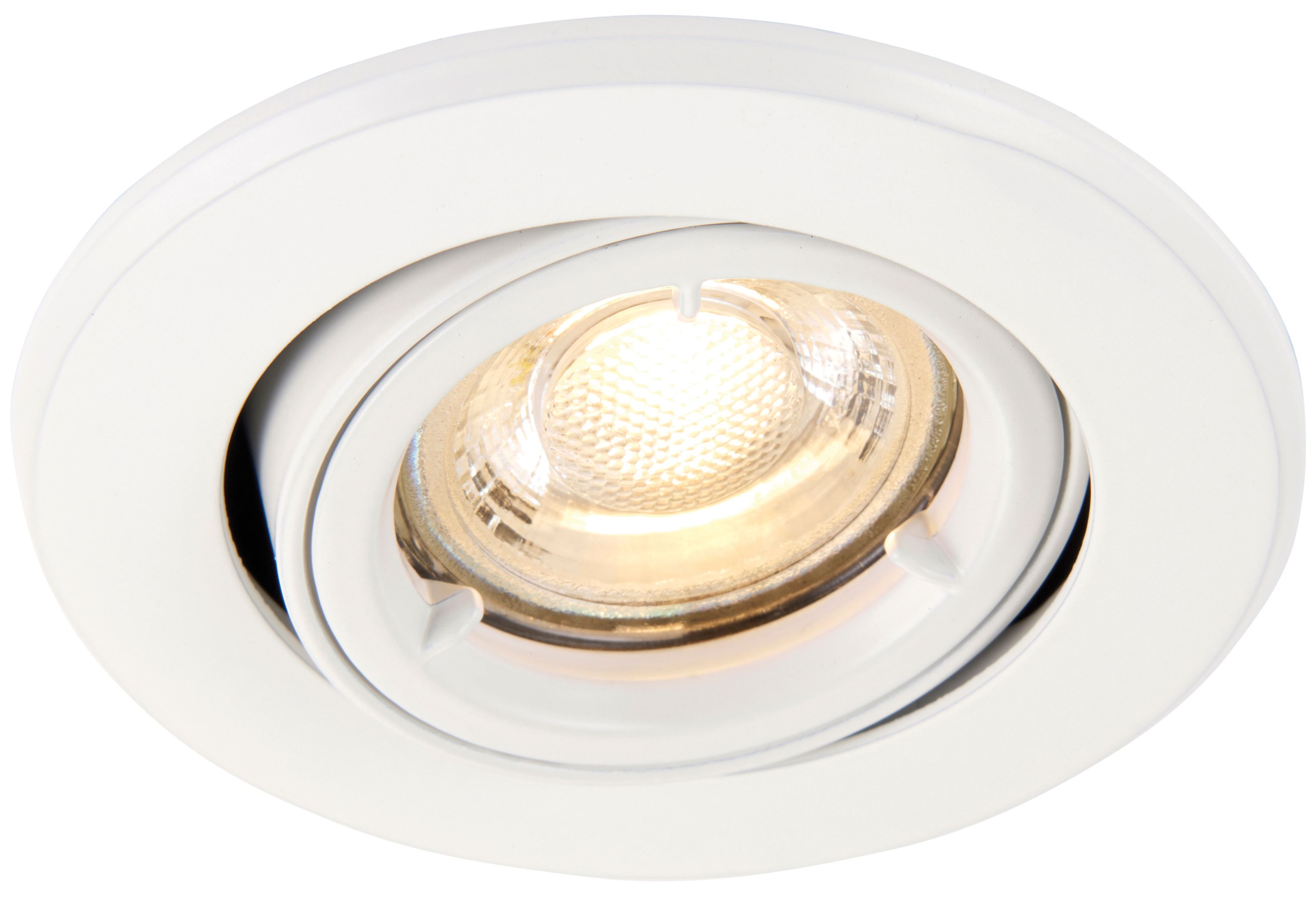 Saxby GU10 Matt White Fire Rated Cast Adjustable Downlight - 50W