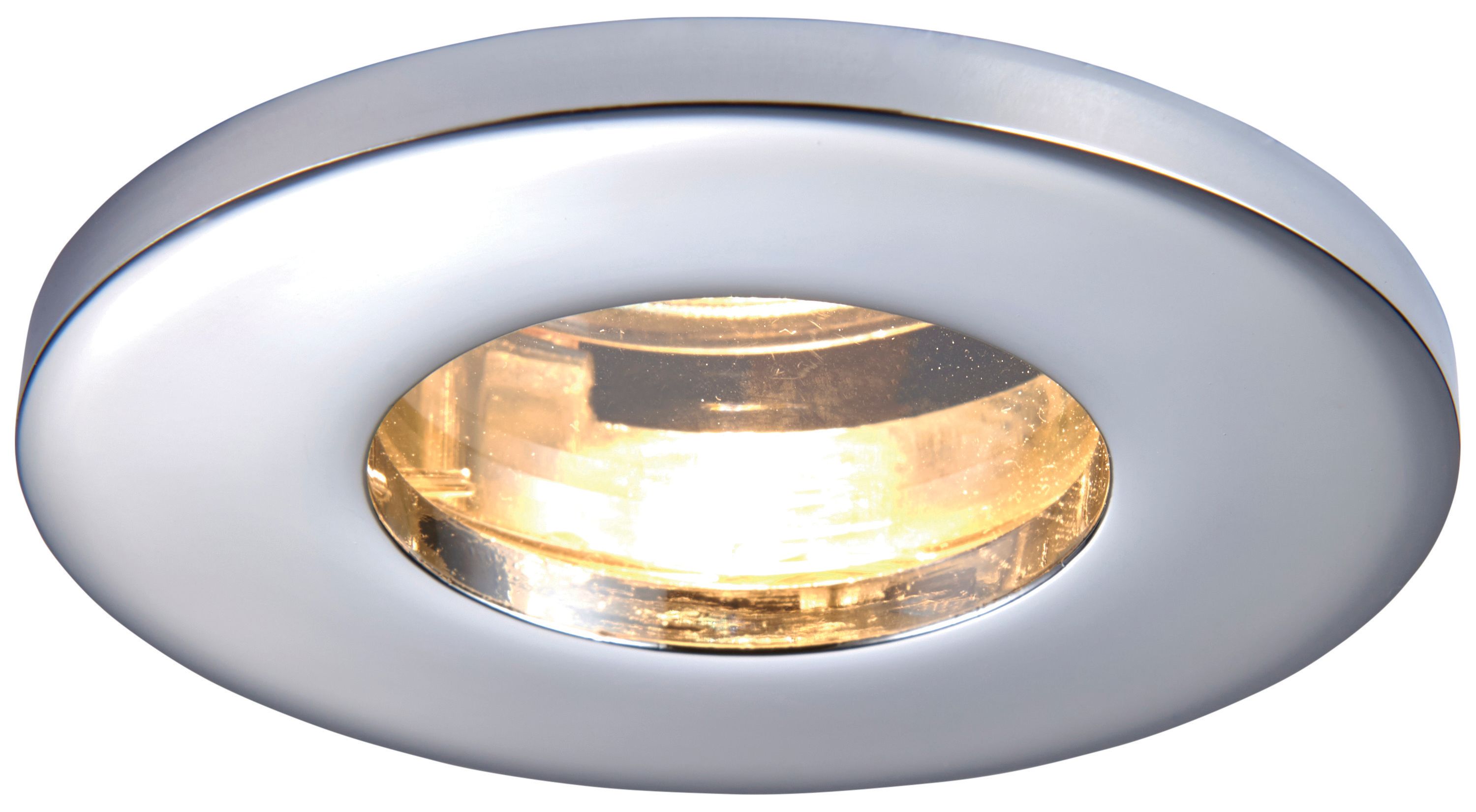Image of Saxby GU10 Chrome Effect IP65 Cast Fixed Downlight - 5W