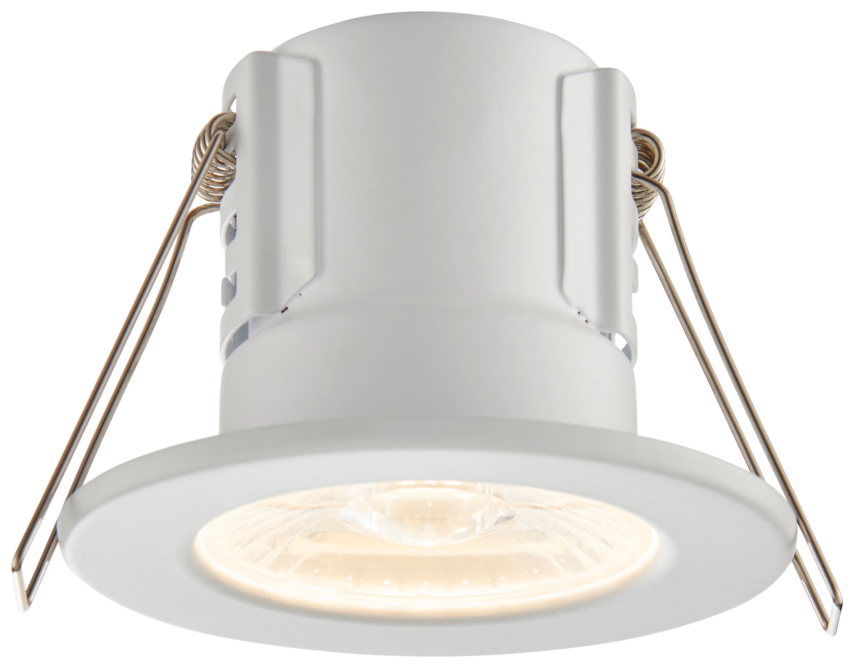 Image of Saxby Integrated LED Fire Rated IP65 Matt White Fixed Warm White Downlight
