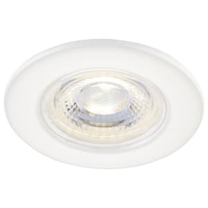 Saxby Integrated LED Fire Rated IP65 Fixed Matt White Downlight
