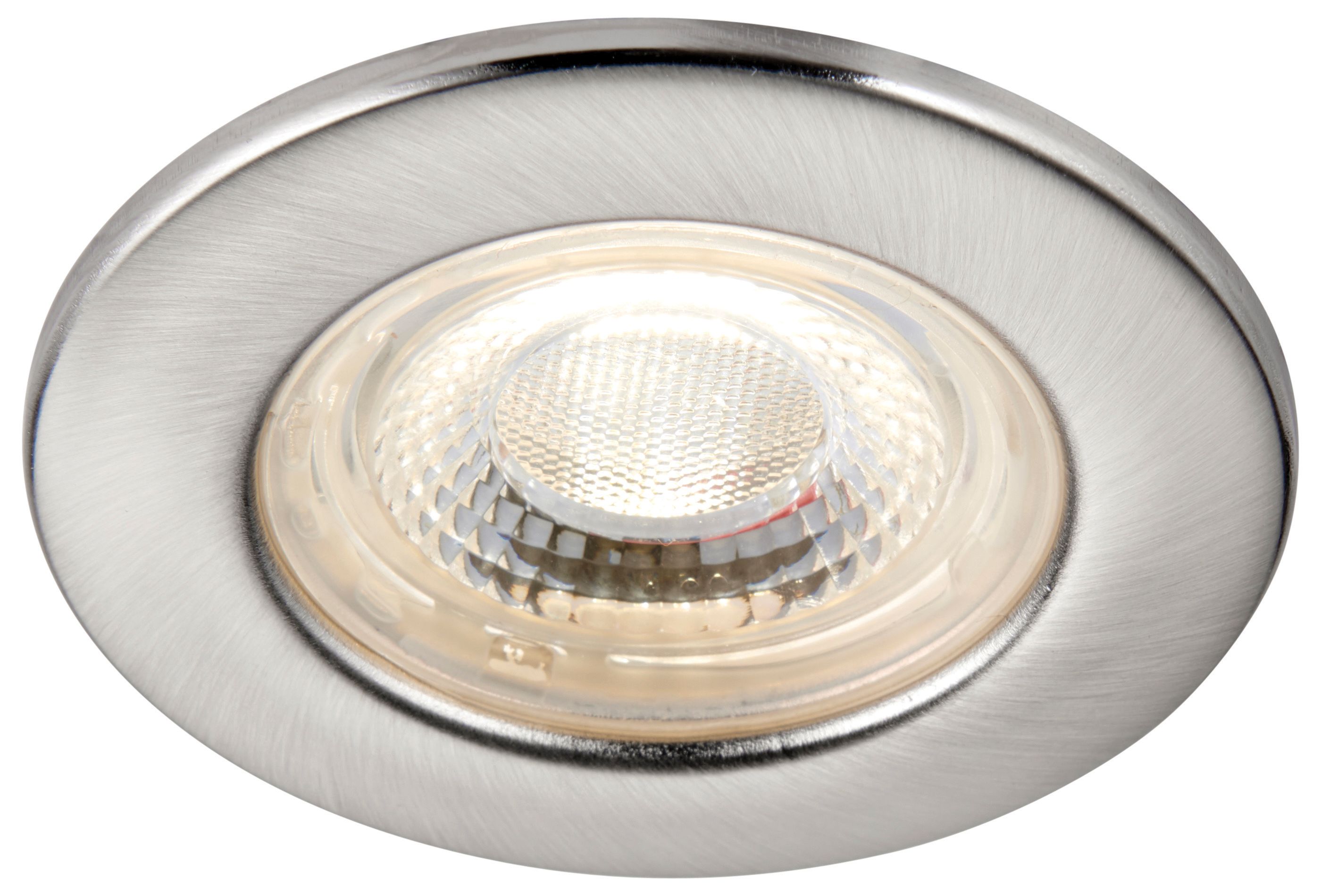 Saxby Integrated LED Fire Rated IP65 Fixed Satin Nickel Downlight