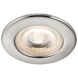 Saxby Integrated LED Fire Rated IP65 Fixed Satin Nickel Downlight