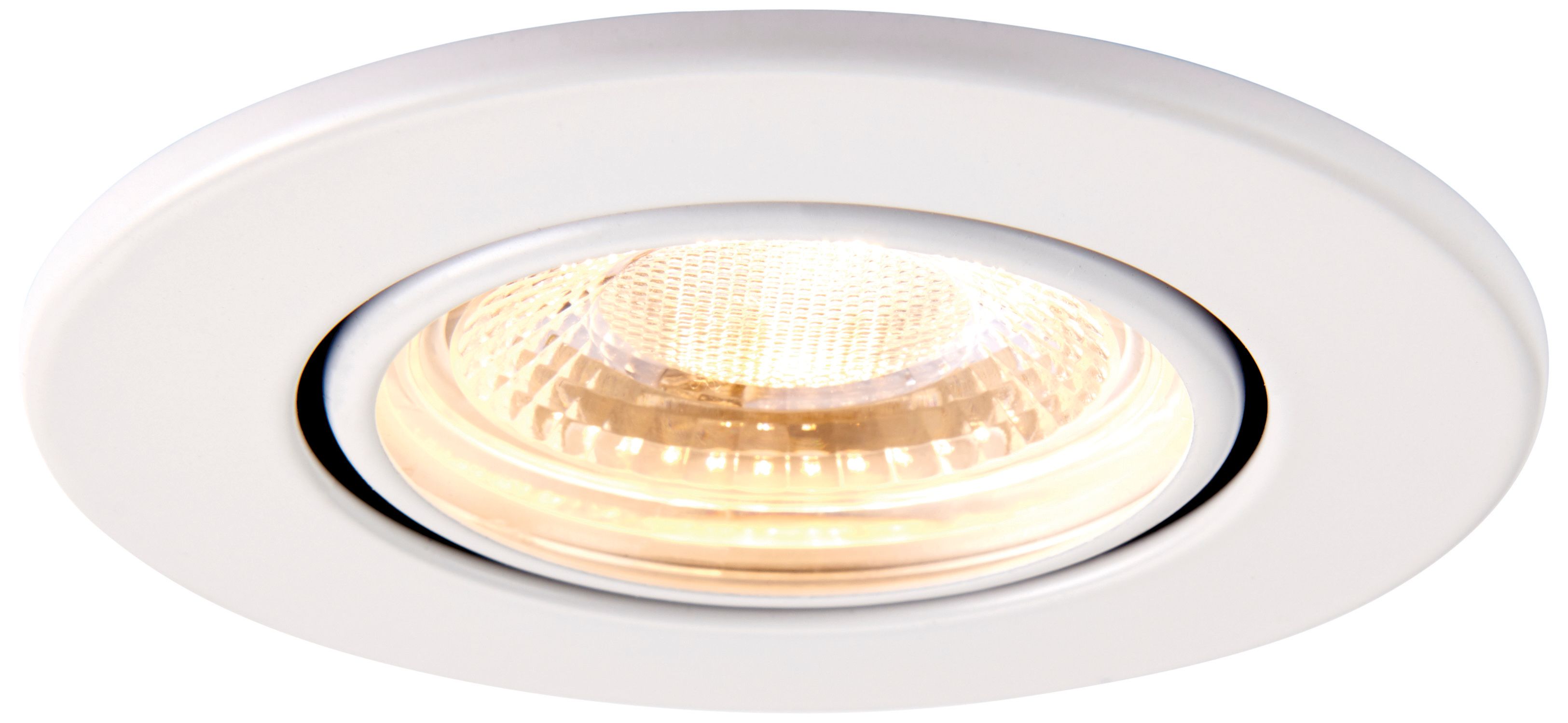 Saxby Integrated LED Fire Rated Adjustable Warm White Dimmable Downlight 500lm - Matt White