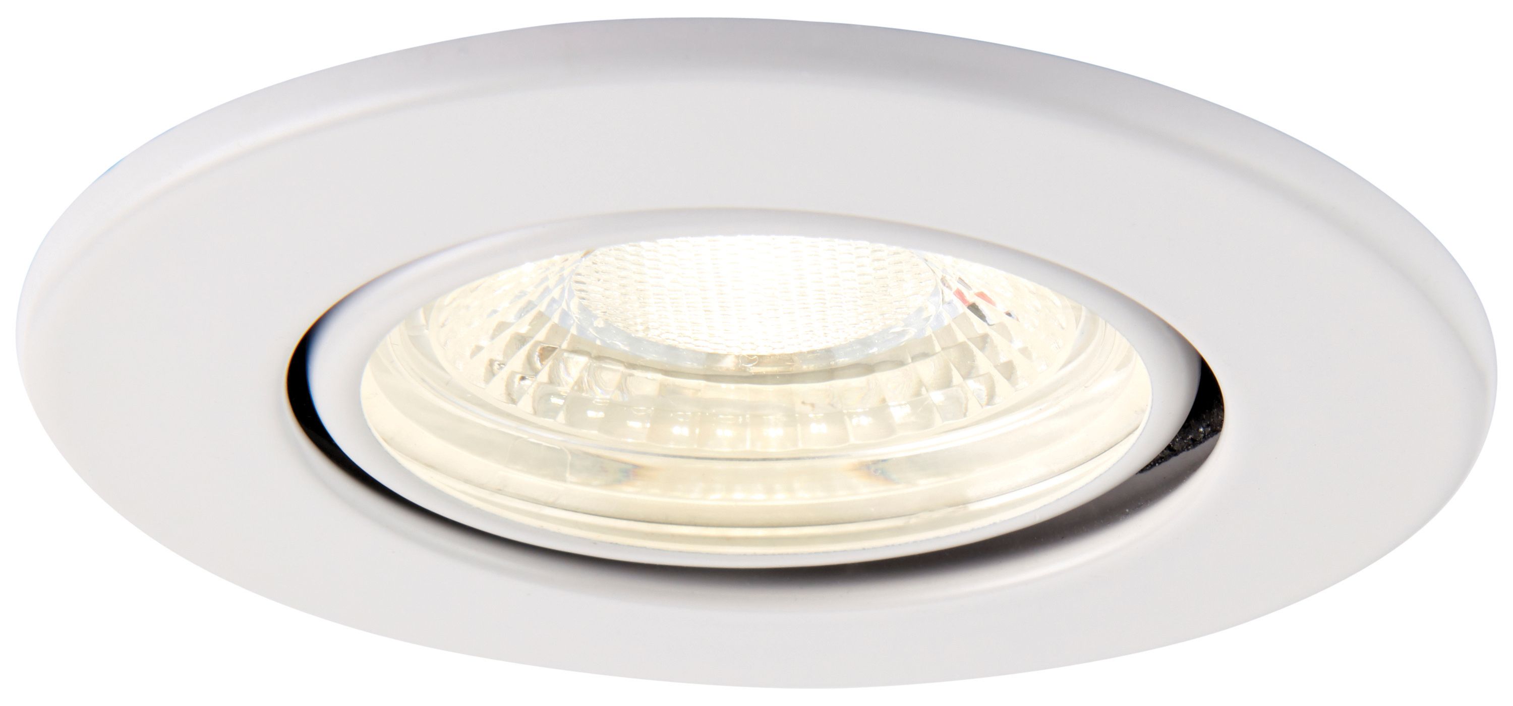 Saxby Integrated LED Fire Rated Adjustable Cool White Dimmable Downlight 500lm - Matt White