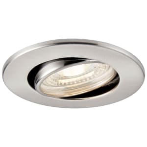 Saxby Integrated LED Fire Rated IP65 Brushed Nickel Adjustable Cool White Light