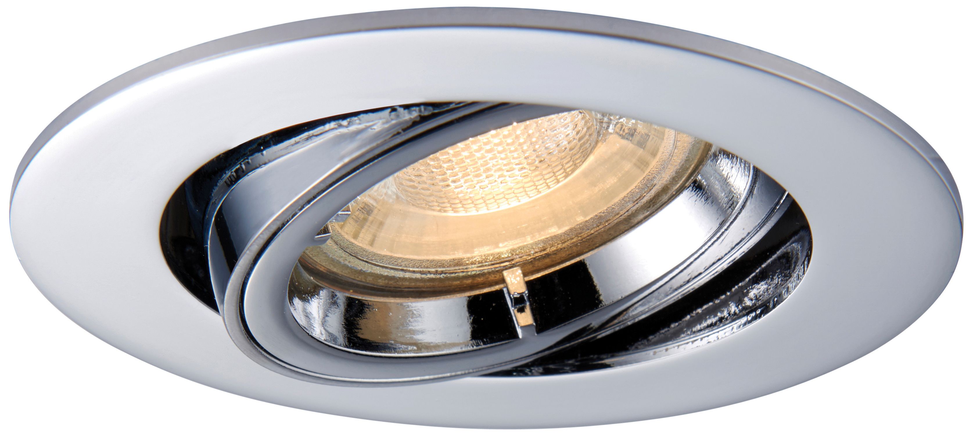 Image of Saxby GU10 Chrome Effect Cast Adjustable Downlight - 50W