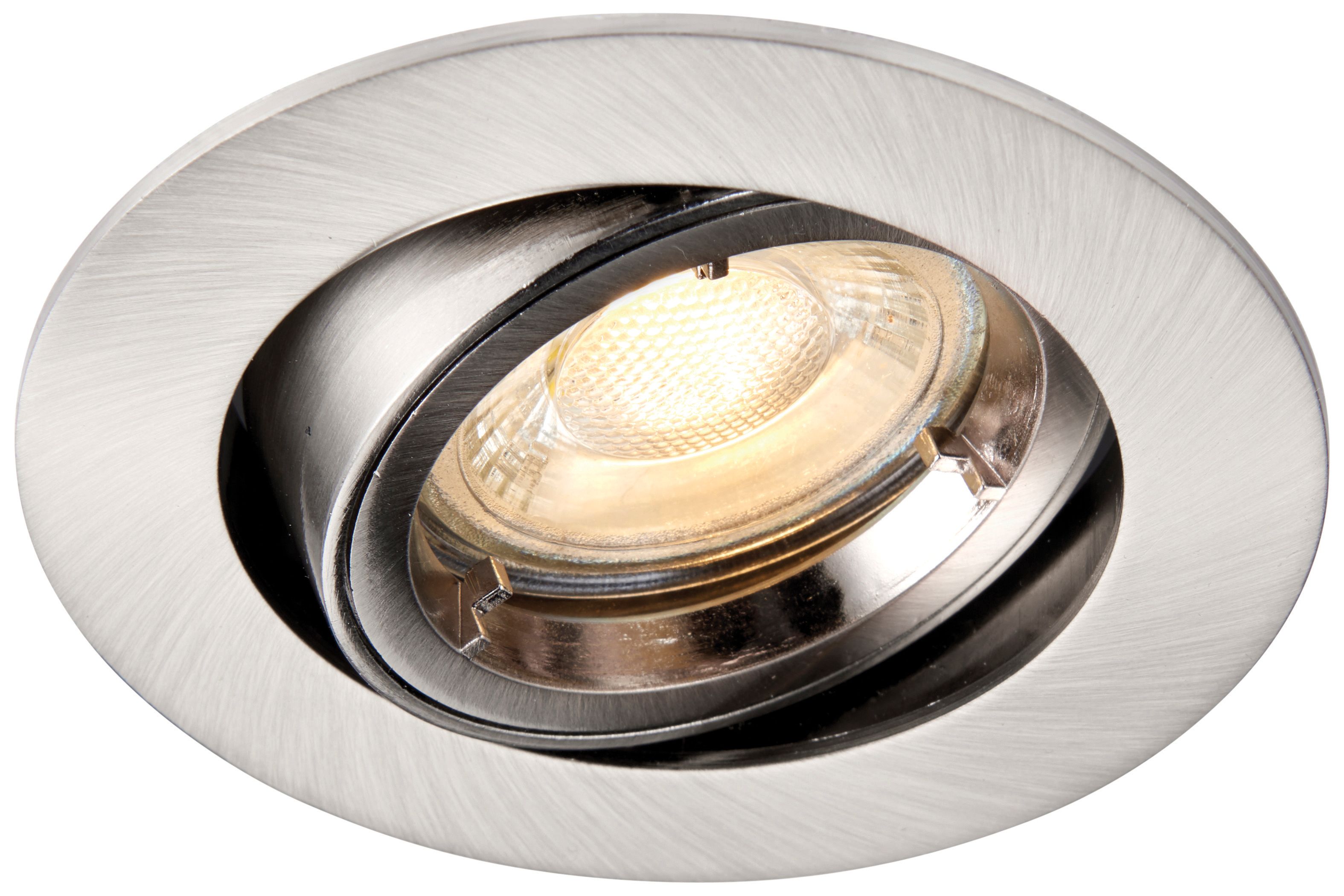 Image of Saxby GU10 Satin Nickel Cast Adjustable Downlight - 50W