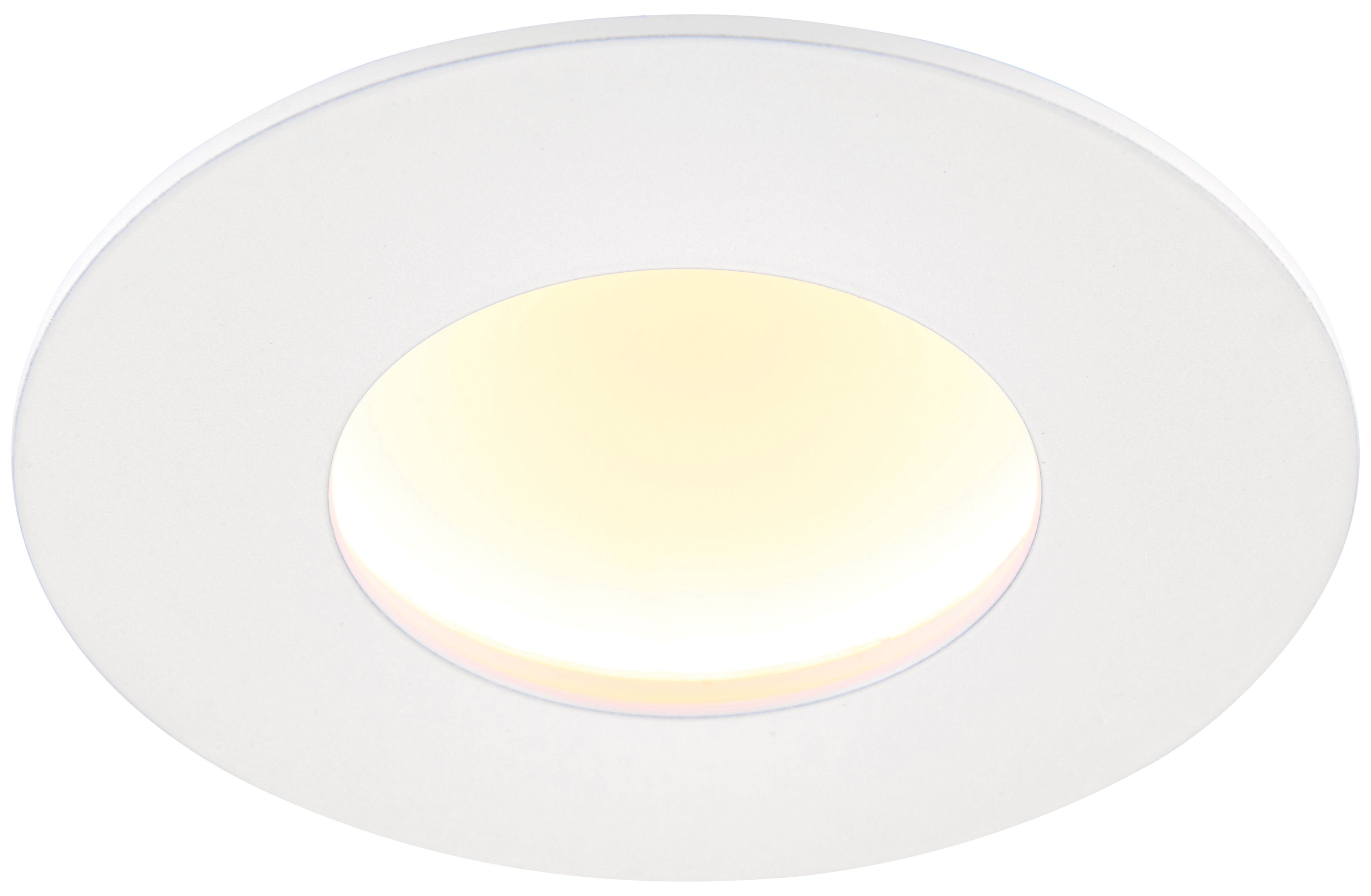 Saxby Orbital Plus Anti Glare IP65 Warm White Matt White Downlight