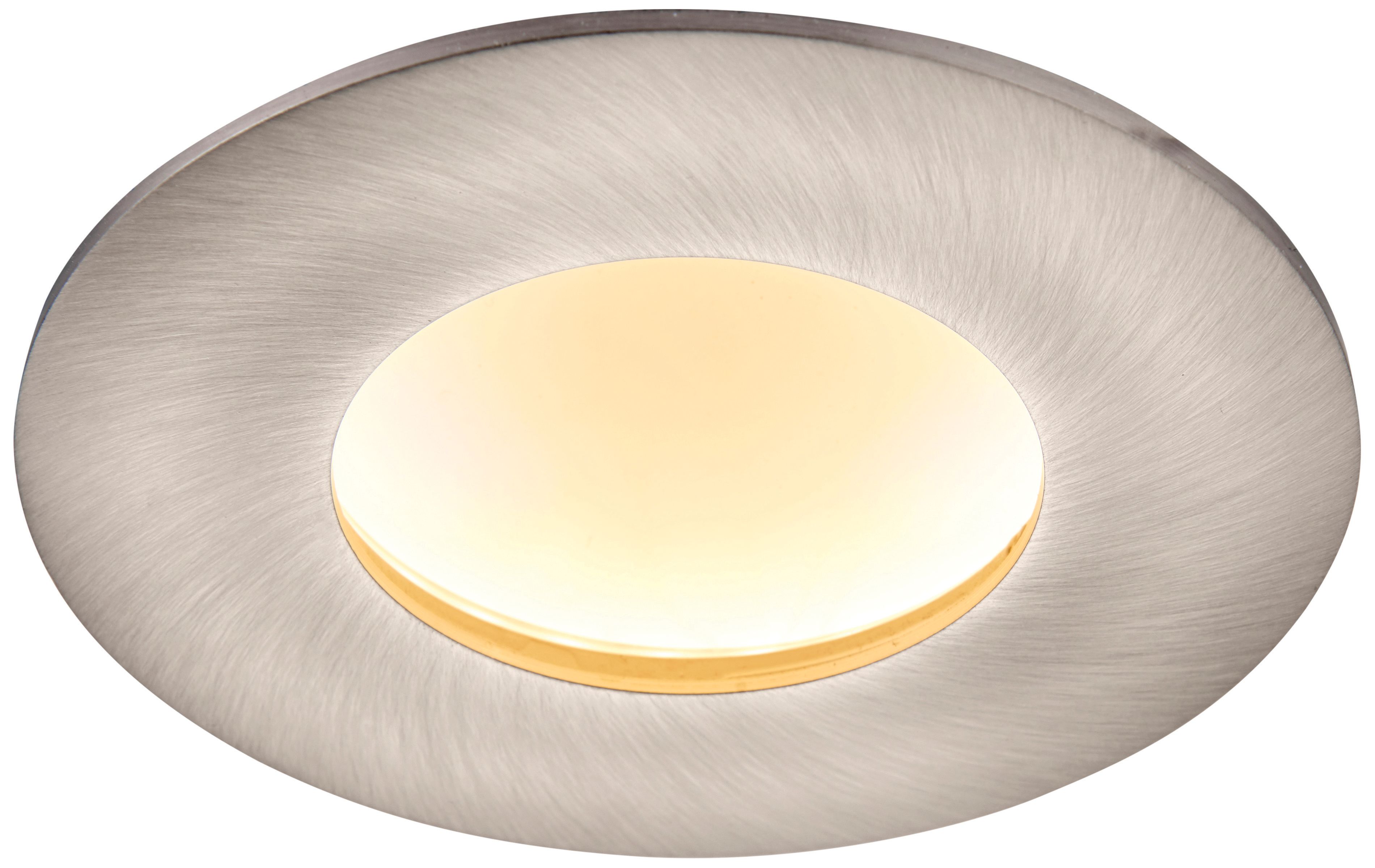 Saxby Orbital Plus Anti Glare IP65 Satin Nickel Warm White Downlight