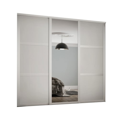 3 Panel Mirror Wardrobe Door Kit, 3 Panel Sliding Closet Doors