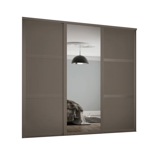 3 Panel Mirror Wardrobe Door Kit, 3 Panel Mirrored Sliding Closet Doors