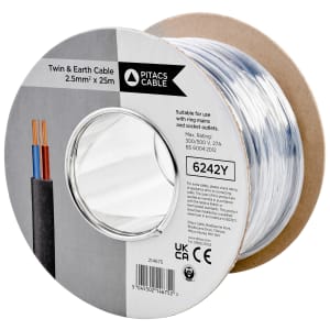 Twin & Earth 6242Y Grey Cable - 2.5mm - 25m