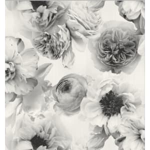 Arthouse Diamond Bloom Floral Mono Wallpaper 10.05m x 53cm