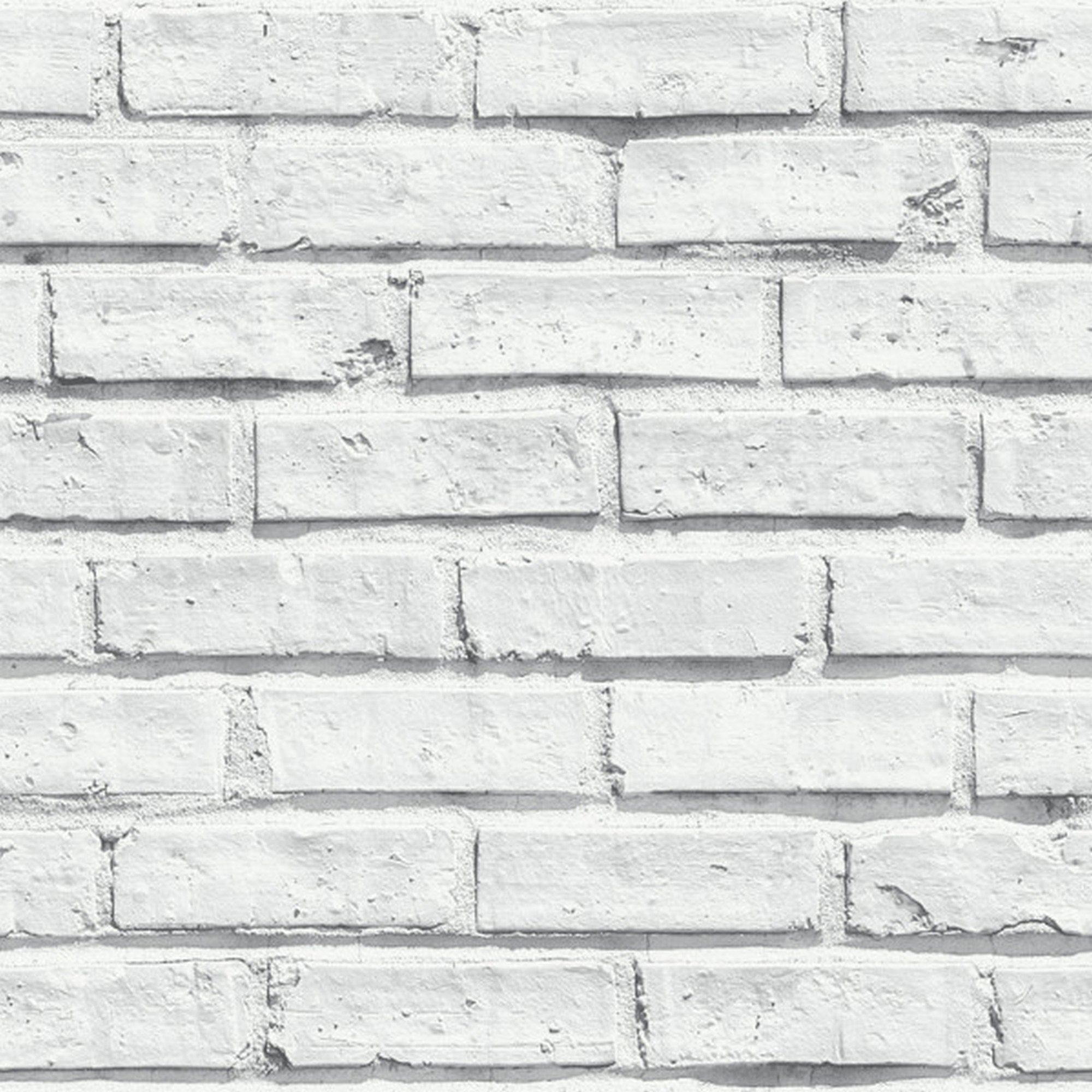 Image of Arthouse White Brick Wallpaper - 10.05m x 53cm