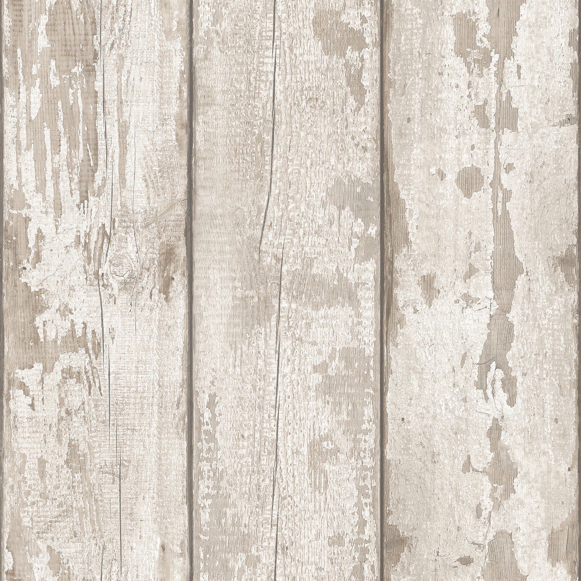 Arthouse White Washed Wood Wallpaper - 10.05m x 53cm