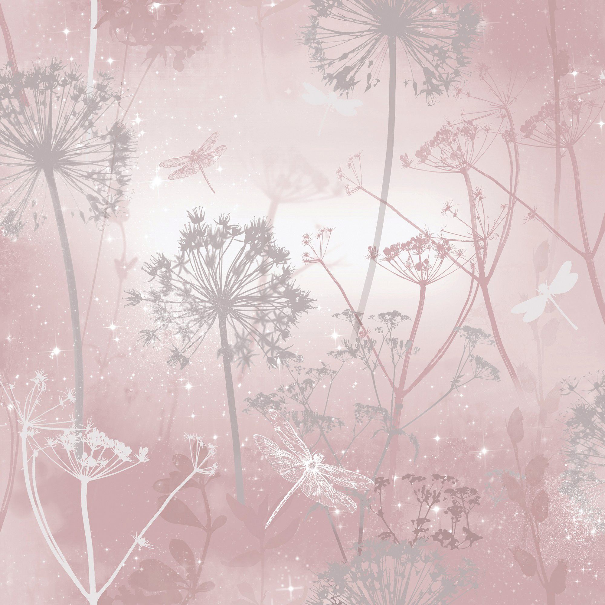 Tapestry Floral by Arthouse - Charcoal / Pink - Wallpaper