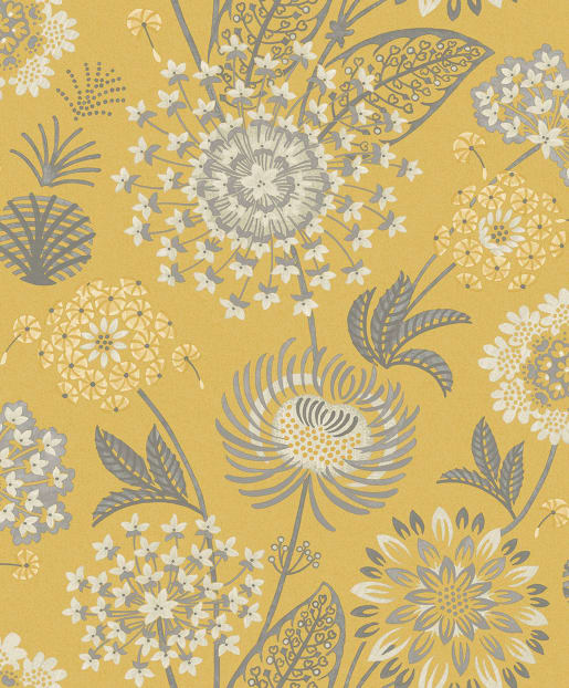 Arthouse Vintage Bloom Mustard Yellow Wallpaper 10.05m x