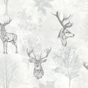 Arthouse Etched Stag Mono Wallpaper 10.05m x 53cm