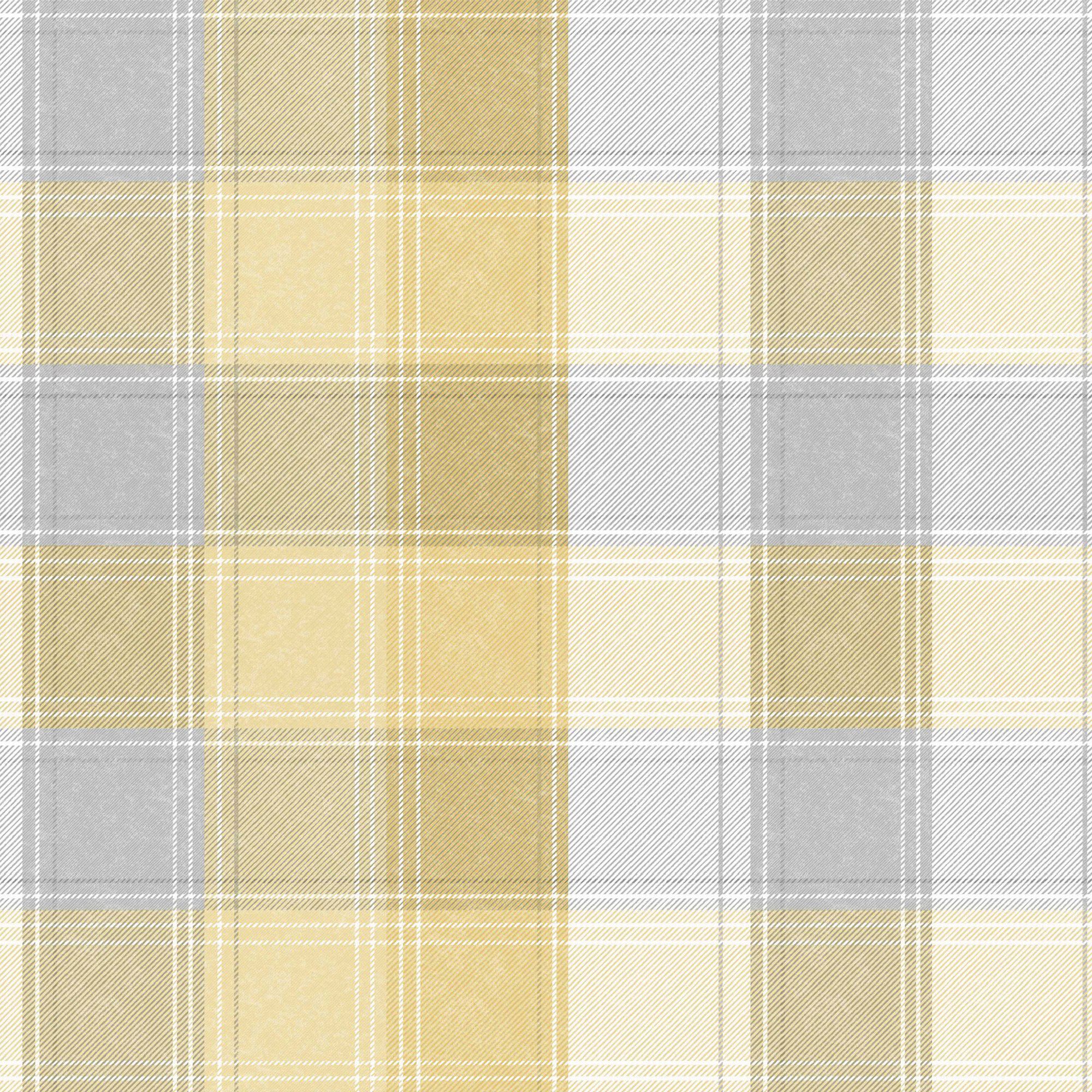 Arthouse Country Check Ochre Wallpaper 10.05m x 53cm Wickes.co.uk