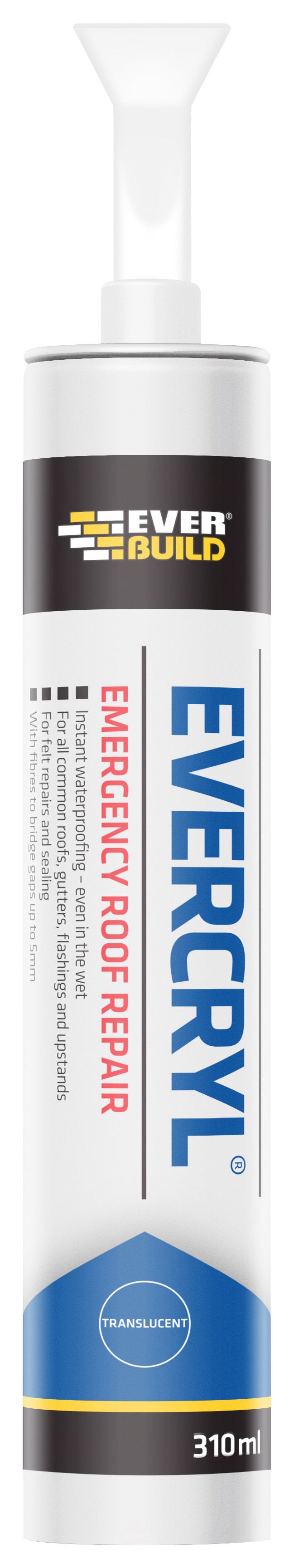 Image of Everbuild Evercryl Emergency Roof Repair Cartridge - Clear