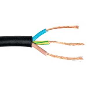 3 Core Rubber Flexible Cable 1.5mm 3183TRS Black 25m