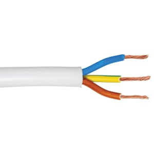 3 Core Round Flexible Cable 1.0mm 3183Y White 50m