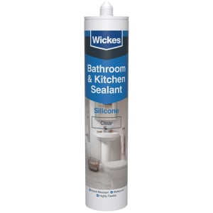 Wickes Kitchen & Bathroom Silicone Sealant Clear 300ml