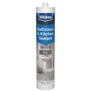 Wickes Kitchen & Bathroom Silicone Sealant - Grey - 300ml