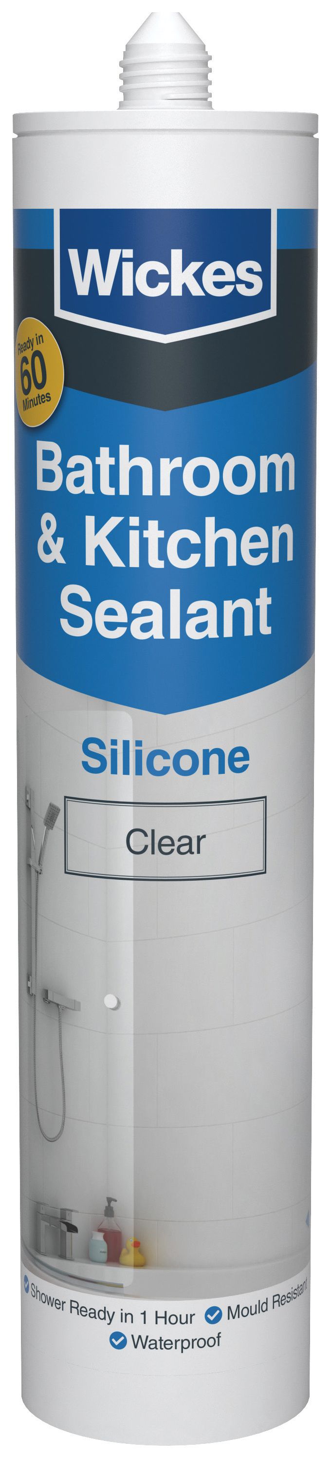 Wickes 60 Minute Clear Kitchen & Bathroom Sealant - 300ml