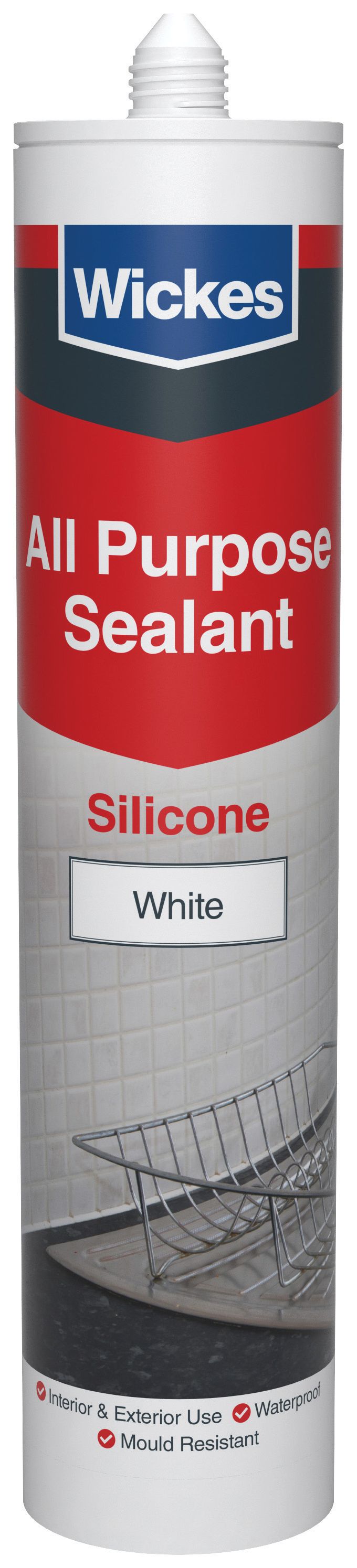 Image of Wickes All Purpose Silicone Sealant White 300ml