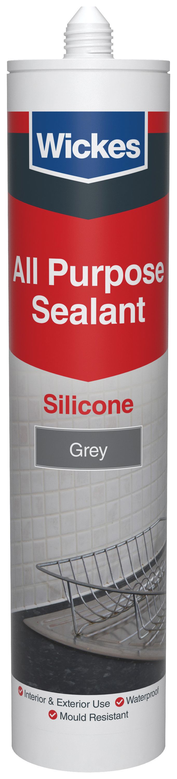 Image of Wickes All Purpose Silicone Sealant Grey 300ml