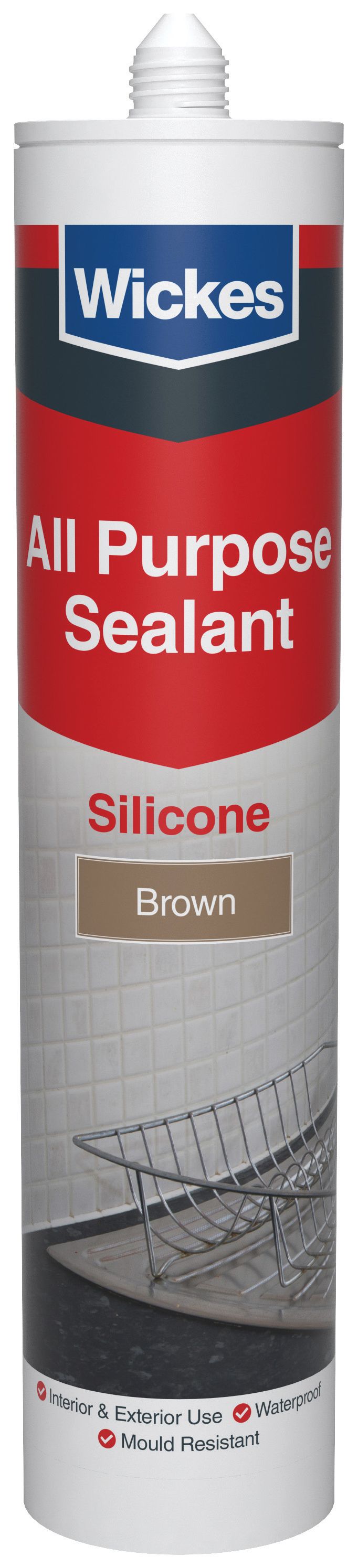 Image of Wickes All Purpose Silicone Sealant Brown 300ml