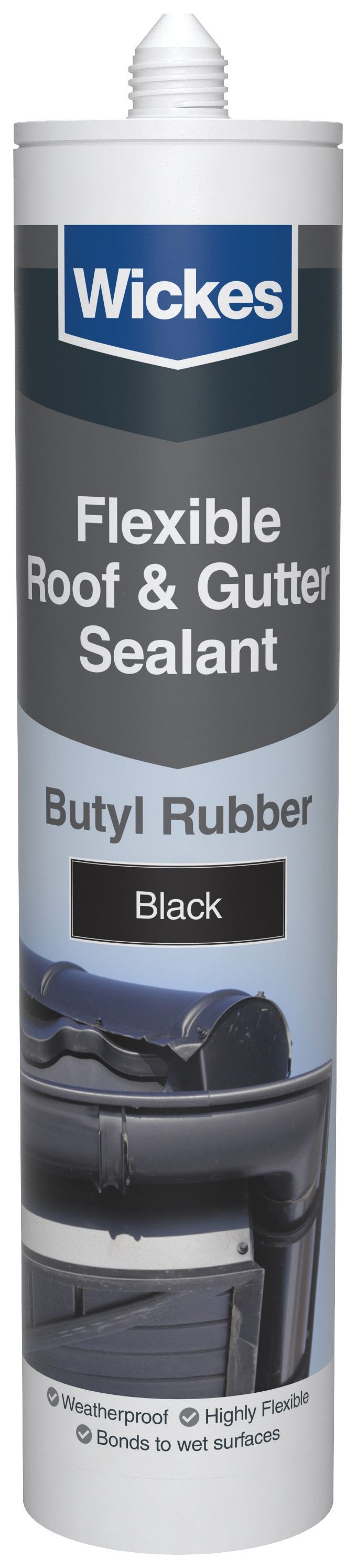 Wickes Flexible Roof & Gutter Black Sealant - 300ml